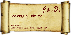 Csernyus Dóra névjegykártya